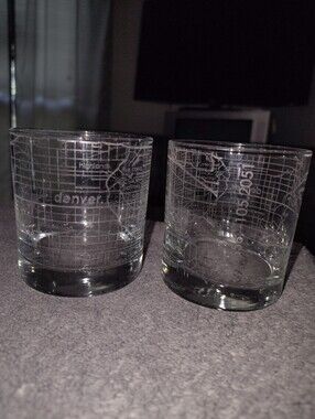Denver Map Etched Whiskey Glasses - Set of 2